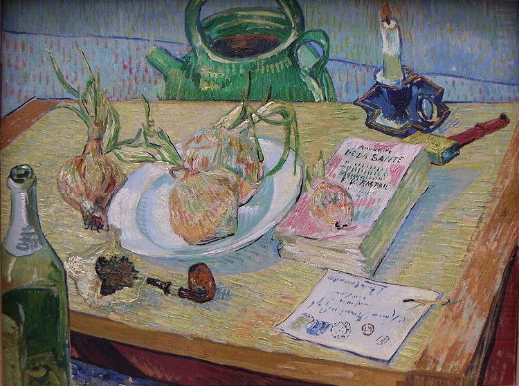 Still life with a plate of onions, Vincent Van Gogh